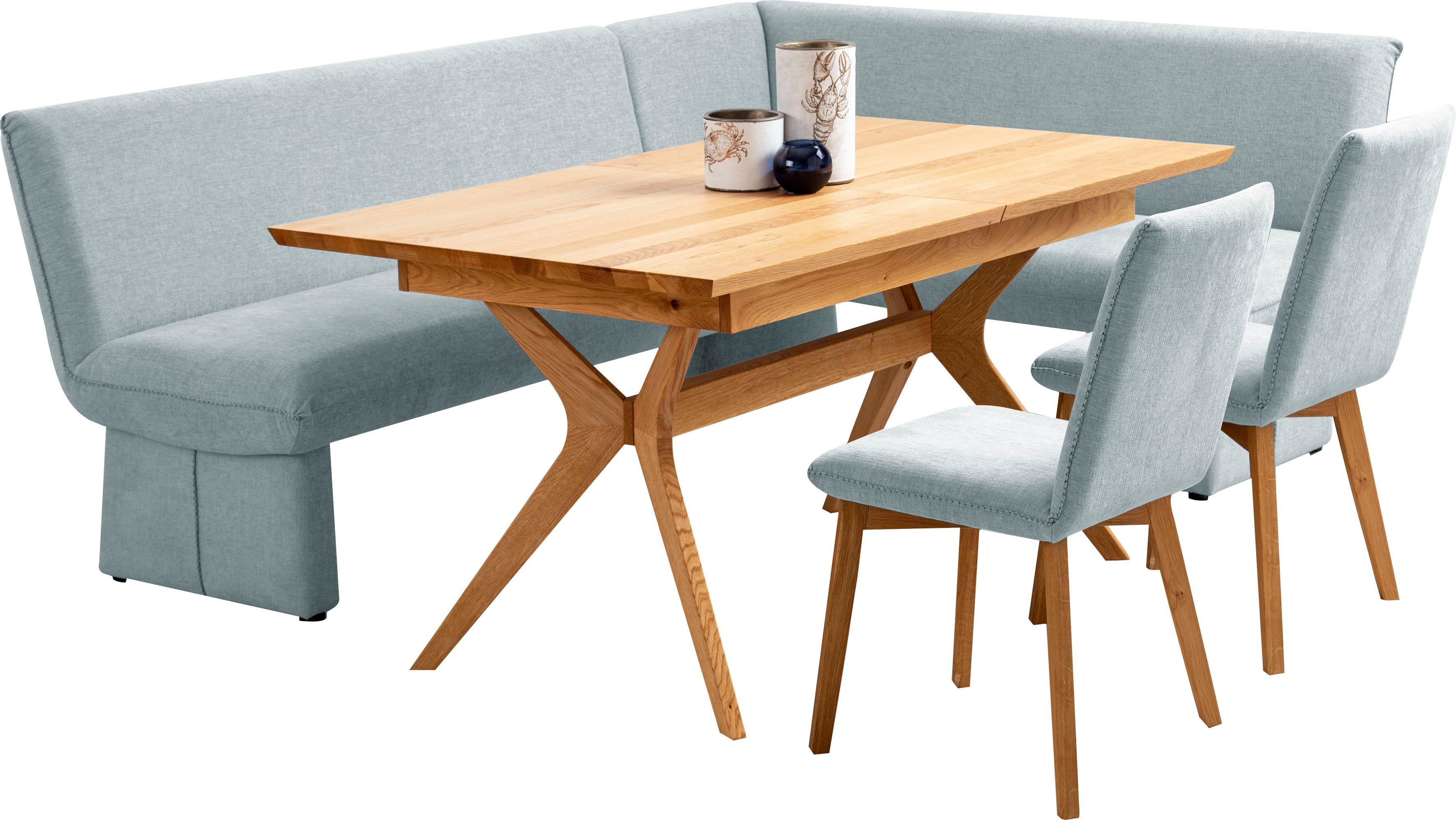Home affaire Eckbankgruppe London, (4-tlg), Eckbank mit Wellenunterfederung im Sitz, langer Schenkel Breite 240 cm
