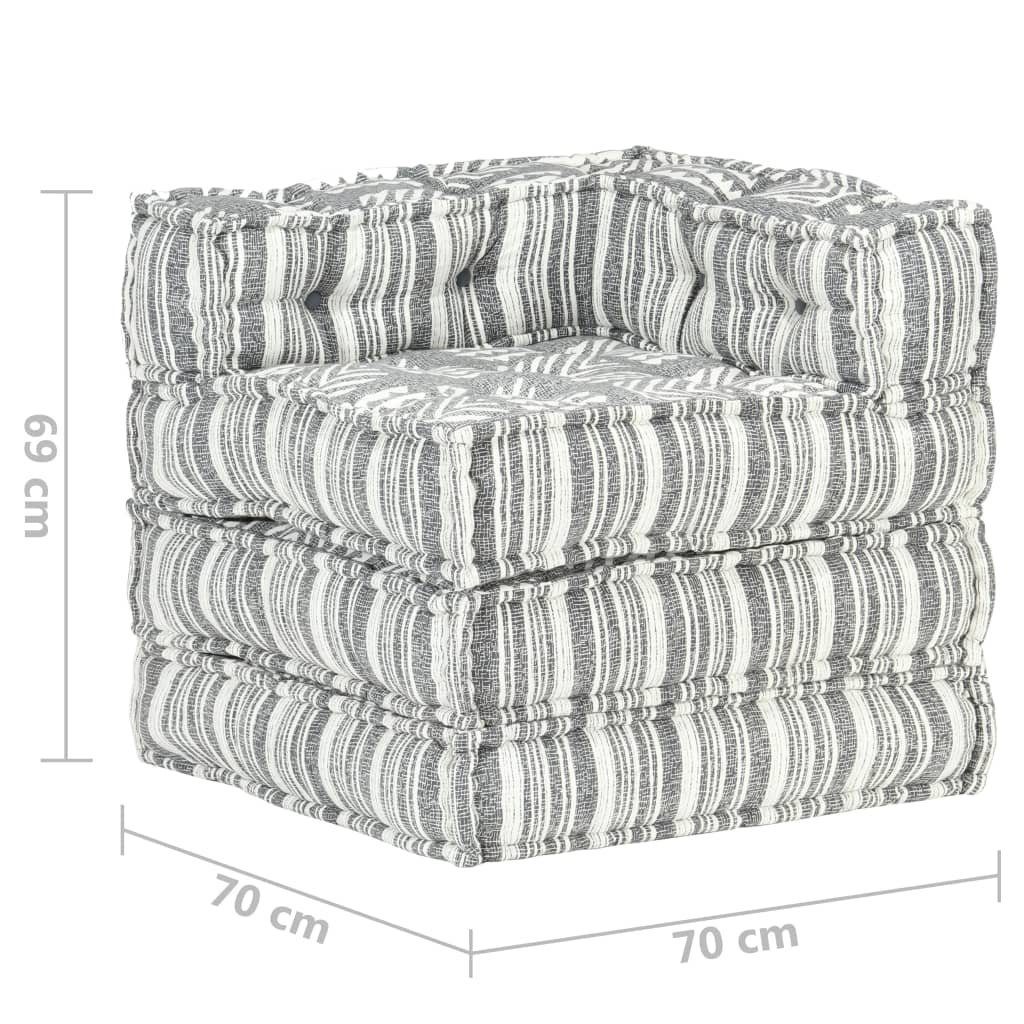 Klappmatratze 297477, möbelando, 69 cm hoch, (LxBxH: 70x70x69 cm), aus Baumwolle in Gestreift Grau