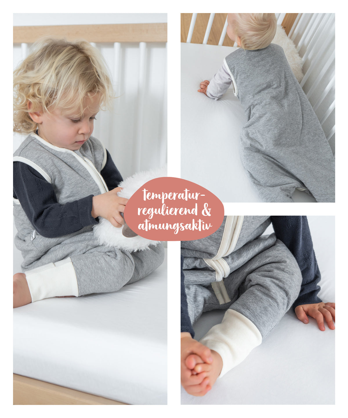 Baby-Schlafsack mit Beinen und Wollfüllung