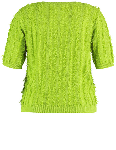 Kurzarmpullover mit Fransen-Details