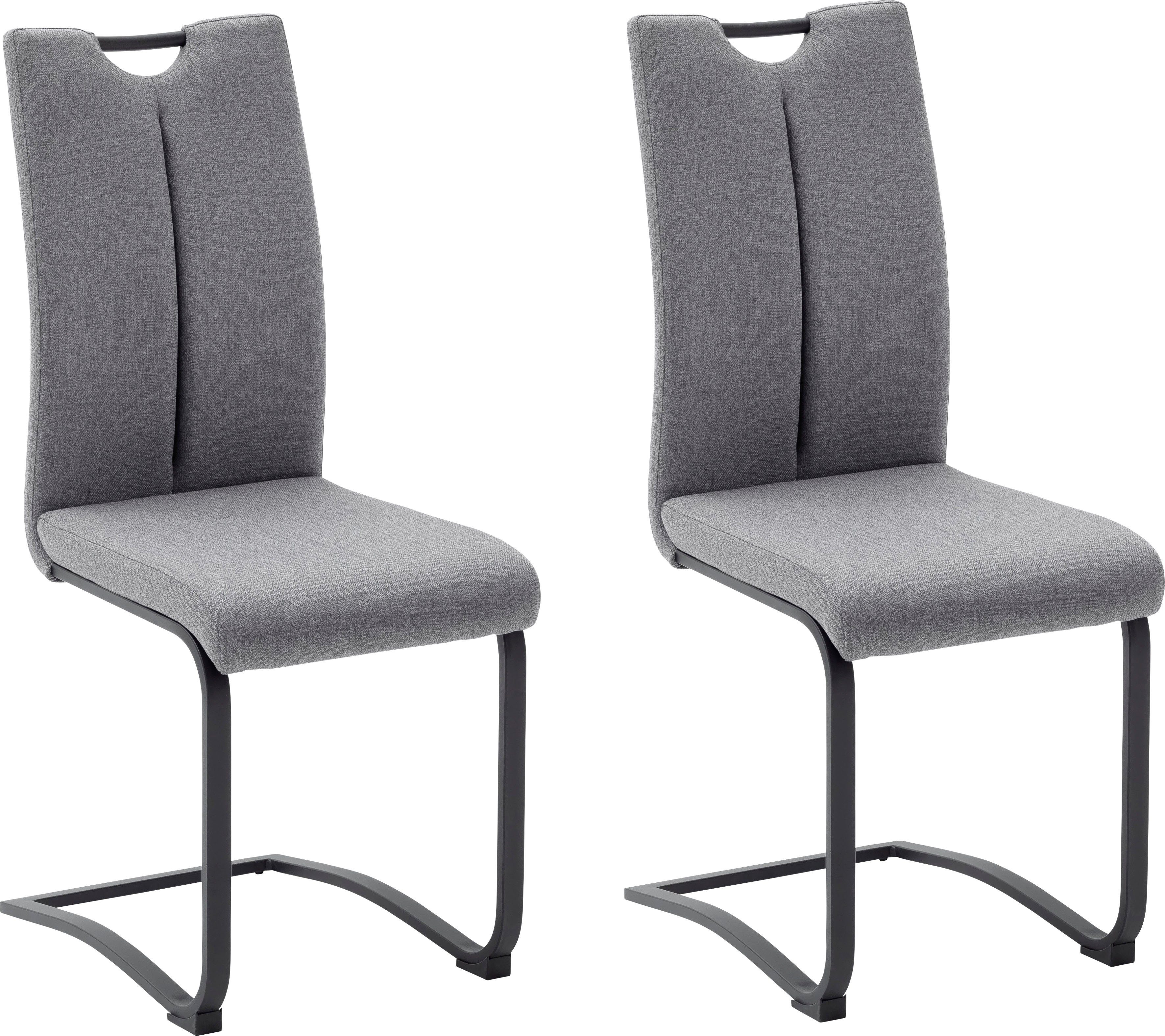 MCA furniture Freischwinger Sambia (Set, 4 St), 4-er Set, Stuhl mit Stoffbezug und Griffloch, belastbar bis 120 kg
