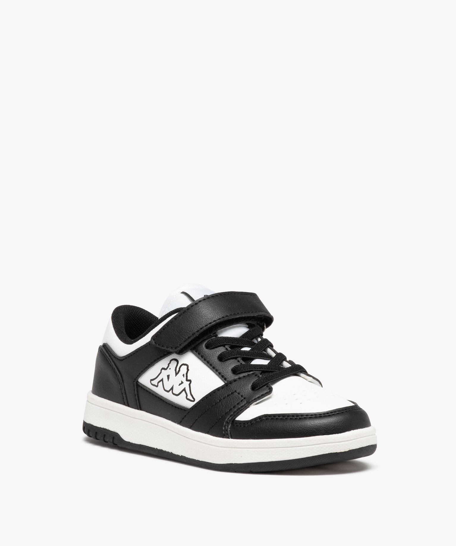 Baskets Garçon bicolores à lacets et à scratch - Kappa blanc | GEMO