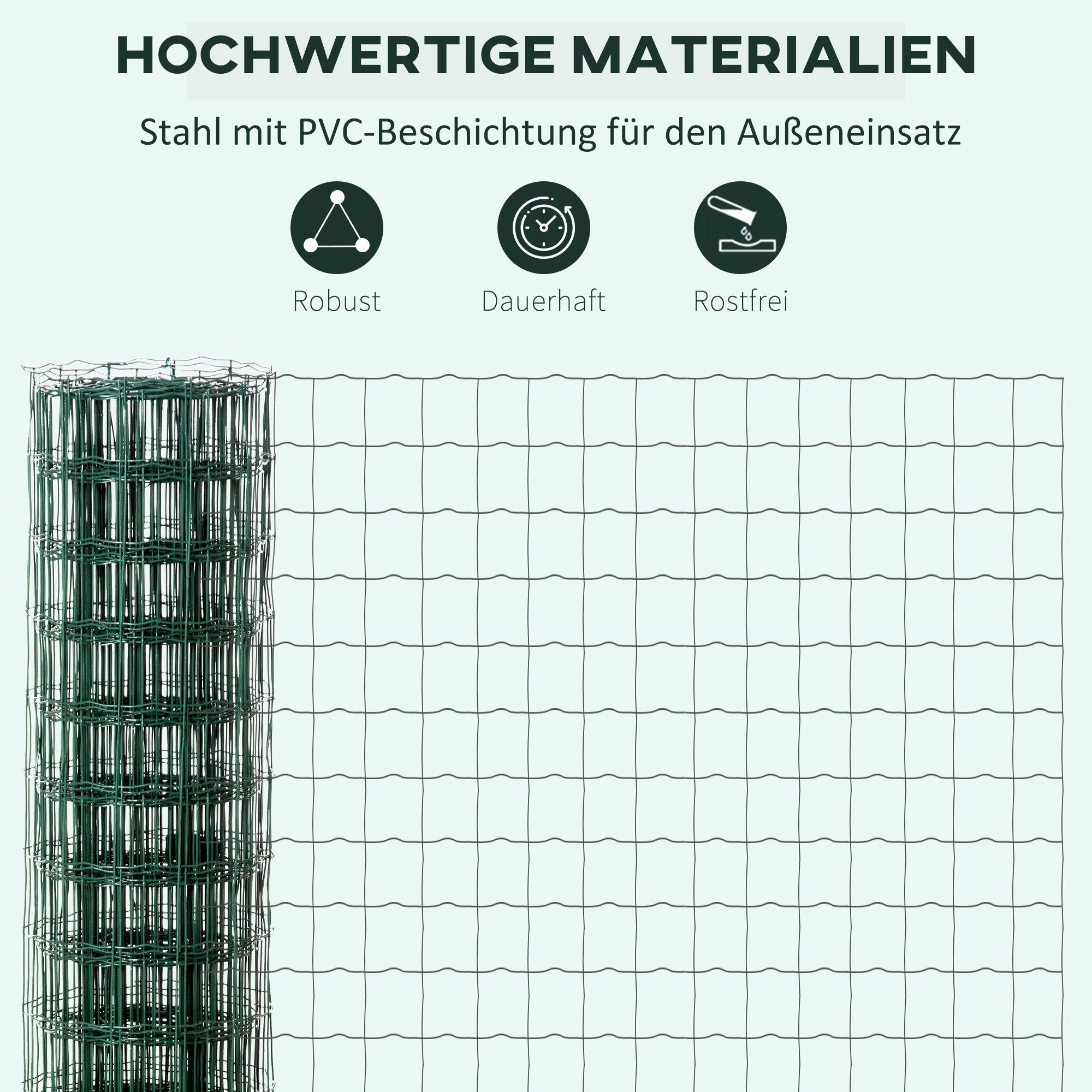 Outsunny Steinsäule Gartenzaun, (Set, 1-St., 1 x Gartenzaun), LxH: 1000x150 cm