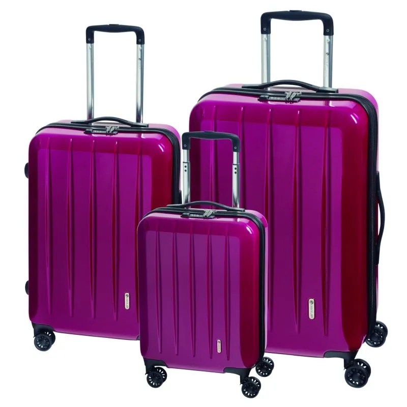 Check.IN 3-tlg. Kofferset LONDON 2.0 mit 4 Rollen - beere