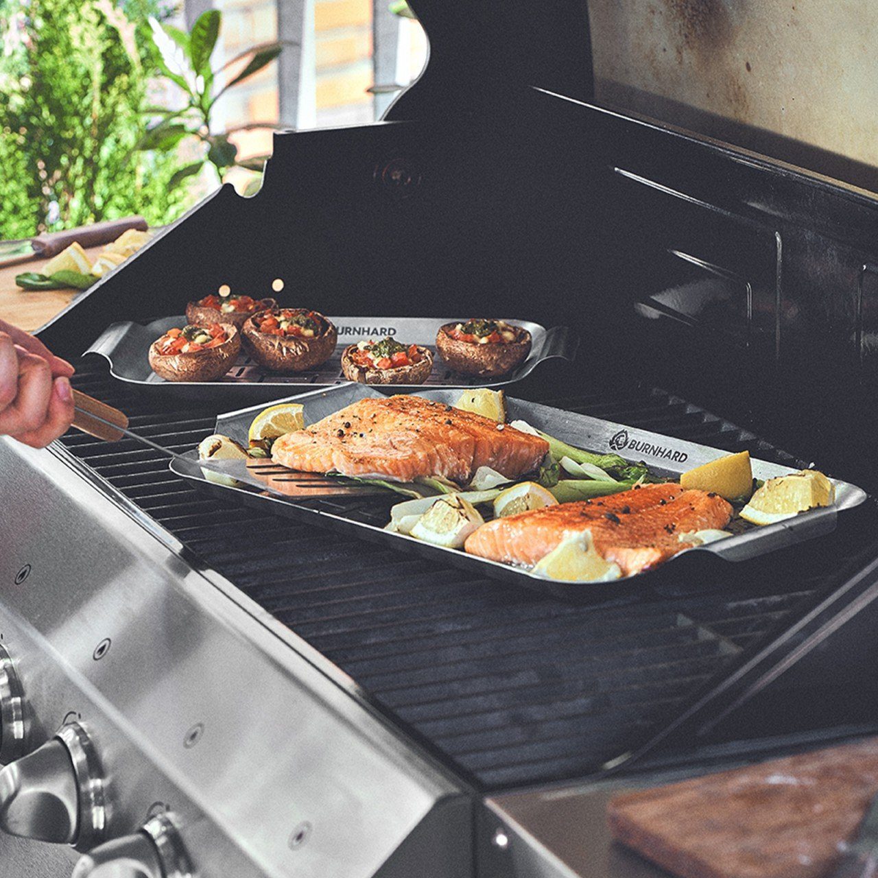 BURNHARD Grillschale Grillkorb, Edelstahl, Grillschale 33x19x2 cm