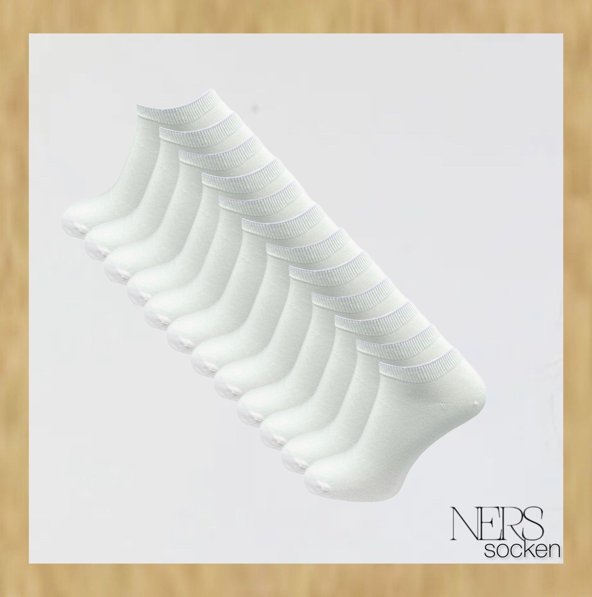NERS Sneakersocken für Damen und Herren aus Baumwolle mit Bündchen (6-Paar, 6 Paar)