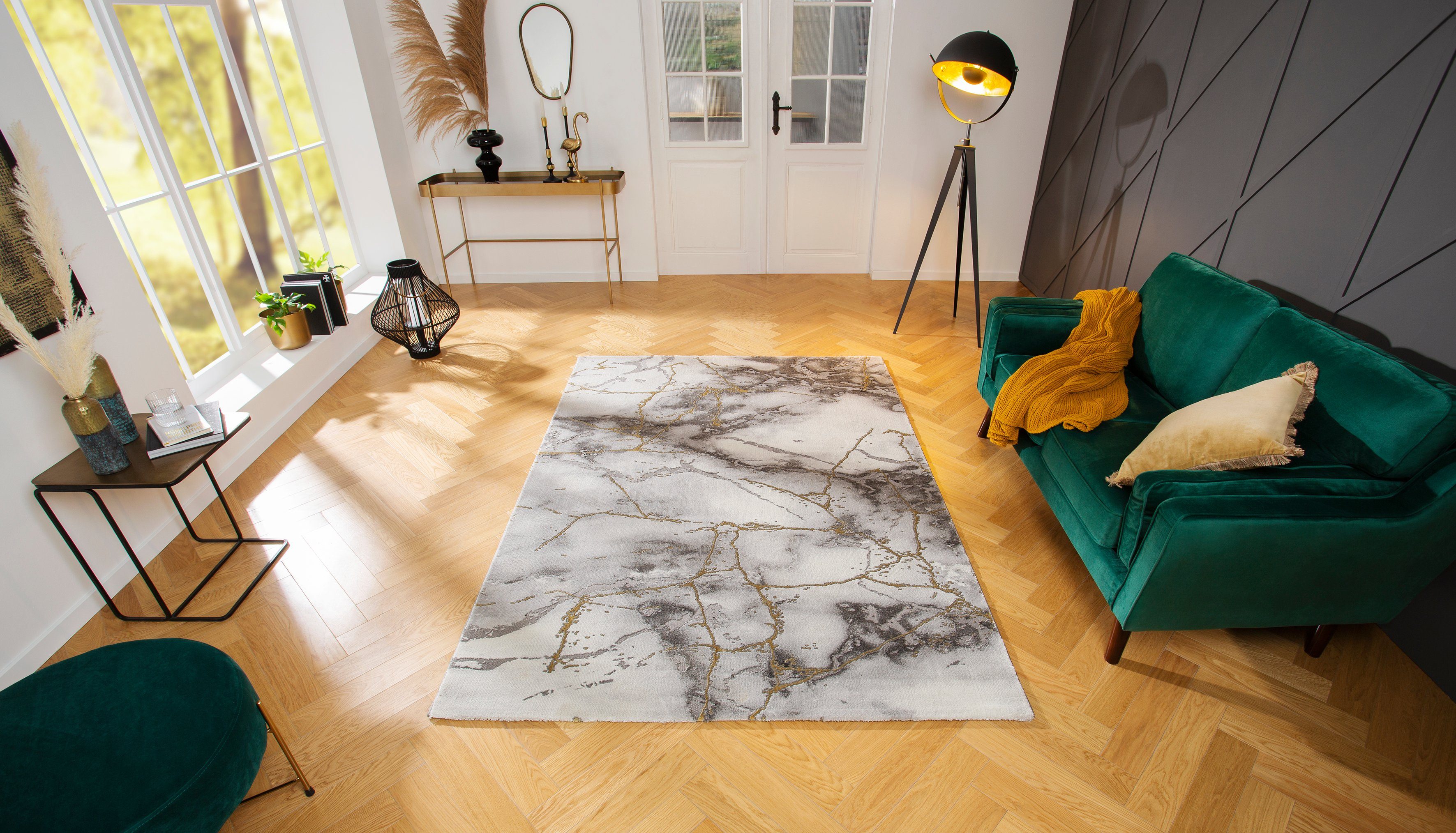 Teppich Juliet, Leonique, rechteckig, Höhe: 12 mm, modernes Marmor-Design, Kurzflor, pflegeleicht, weich