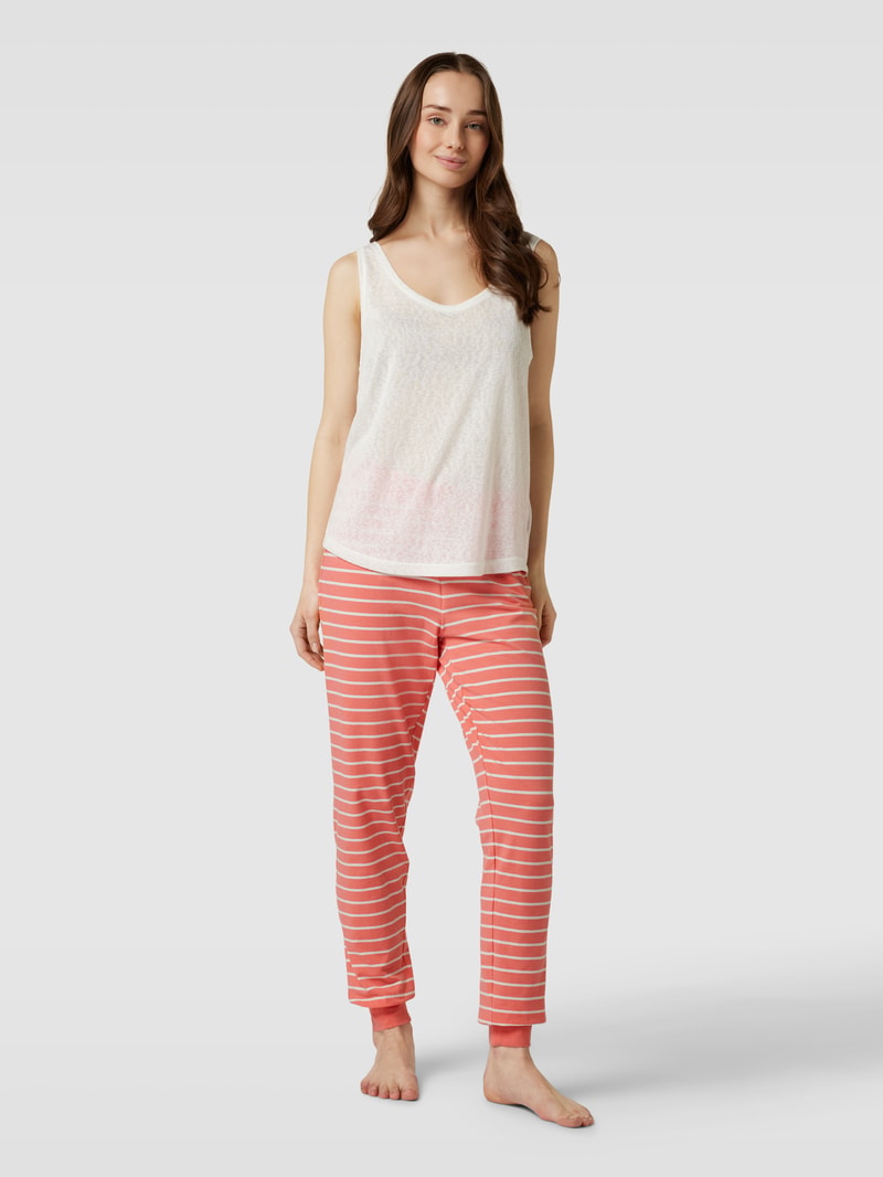 Sweatpants mit Streifenmuster in koralle