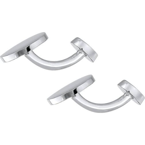 KUZZOI Manschettenknopf Oval Plättchen Poliert Elegant 925 Silber