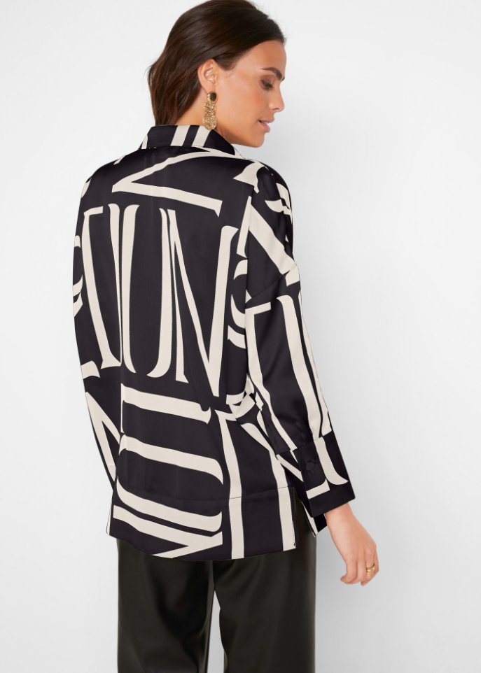Oversize Satin Bluse