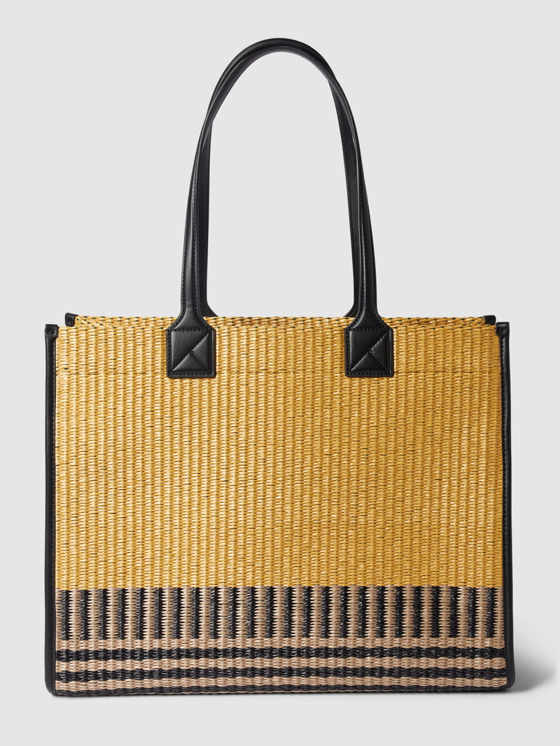 Tote Bag mit Label-Detail Modell 'raffia' in sand