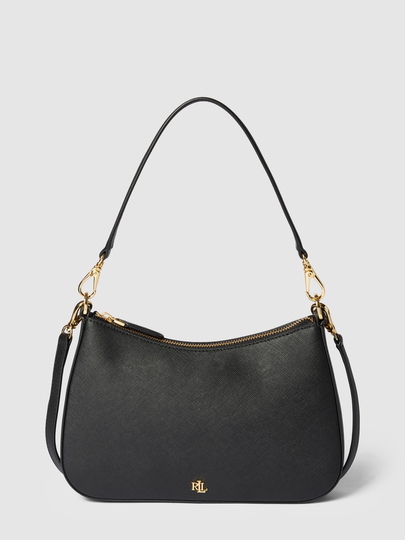 Schultertasche mit Label-Applikation Modell 'DANNI' in schwarz