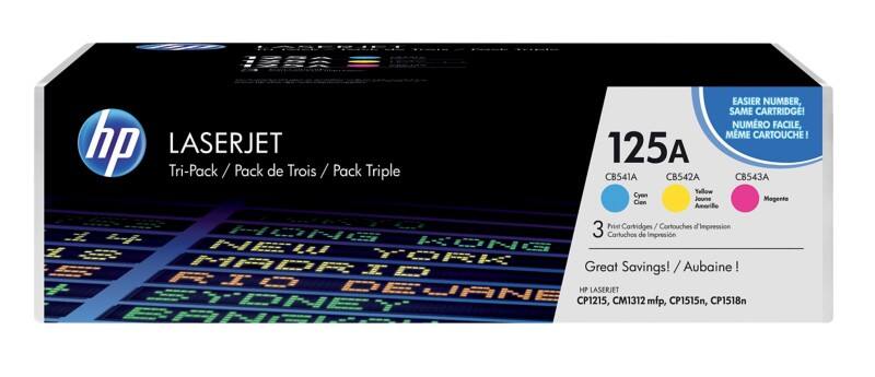 HP 125A Original Tonerkartusche CF373AM Cyan, Magenta, Gelb Multipack 3 Stück