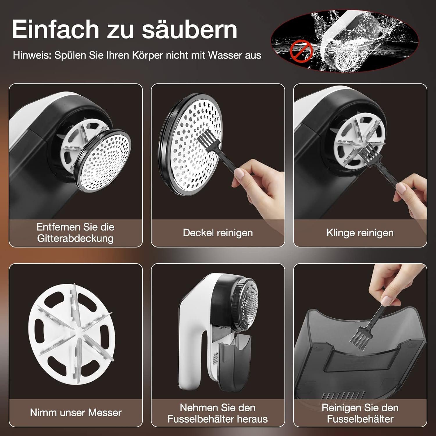 Gontence Fusselrasierer Fusselrasierer Elektrisch,Fusselentferner mit LED-Anzeigen,Einstellbar
