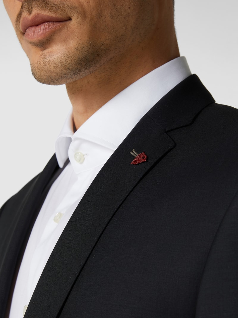 Slim Fit 2-Knopf-Sakko aus Schurwollmischung in schwarz