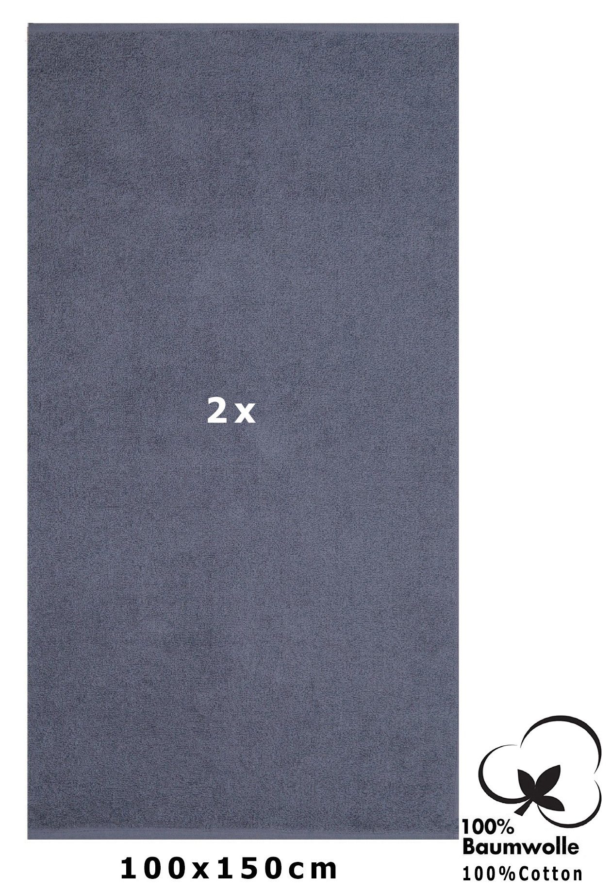 Betz Badetuch 2 Stück Maxi Duschtücher XXL Berlin Größe 100x150cm, 100% Baumwolle