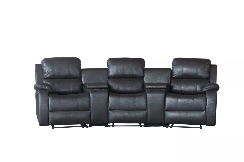 Happy Home Happy Home Home-Cinema 3-Sitzer Polstergarnitur schwarz