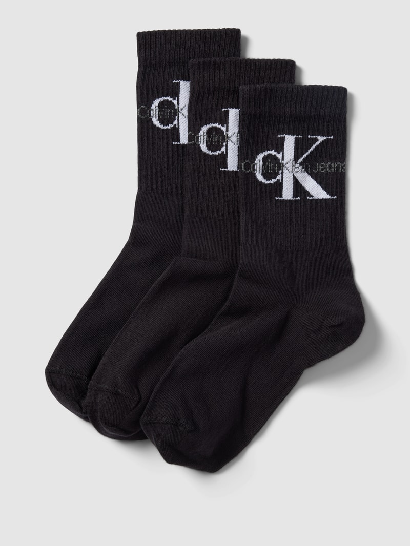 Socken mit Label-Detail im 3er-Pack in schwarz