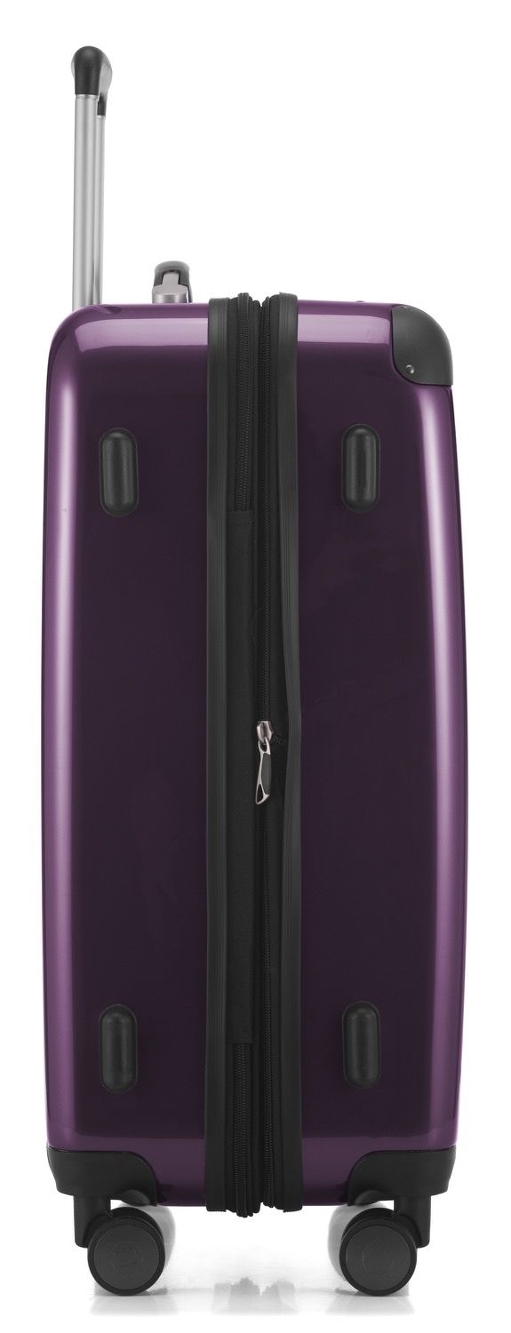 Alex - suitcase hard shell black glossy, 65 cm, 74 liters