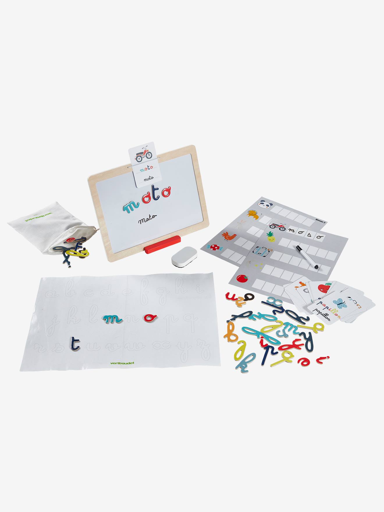 Coffret d'apprentissage des lettres et des mots multicolore