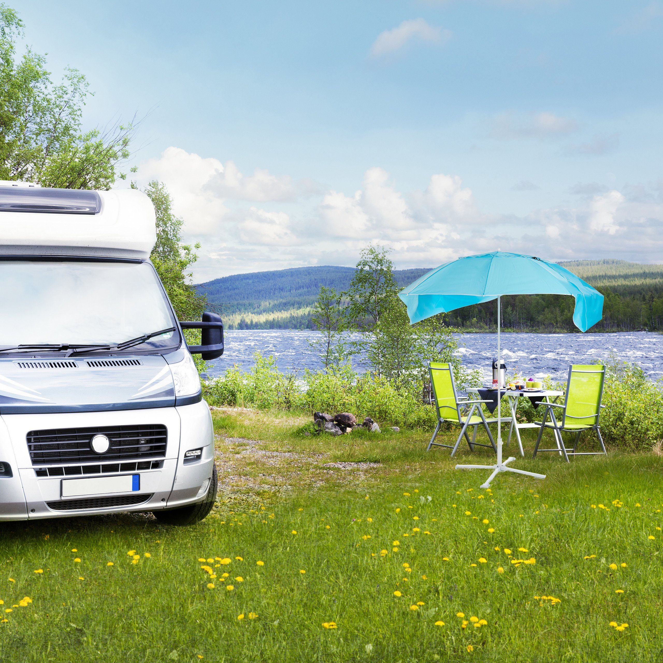 relaxdays Strandmuschel Sonnenschirm Strandmuschel 2 in 1