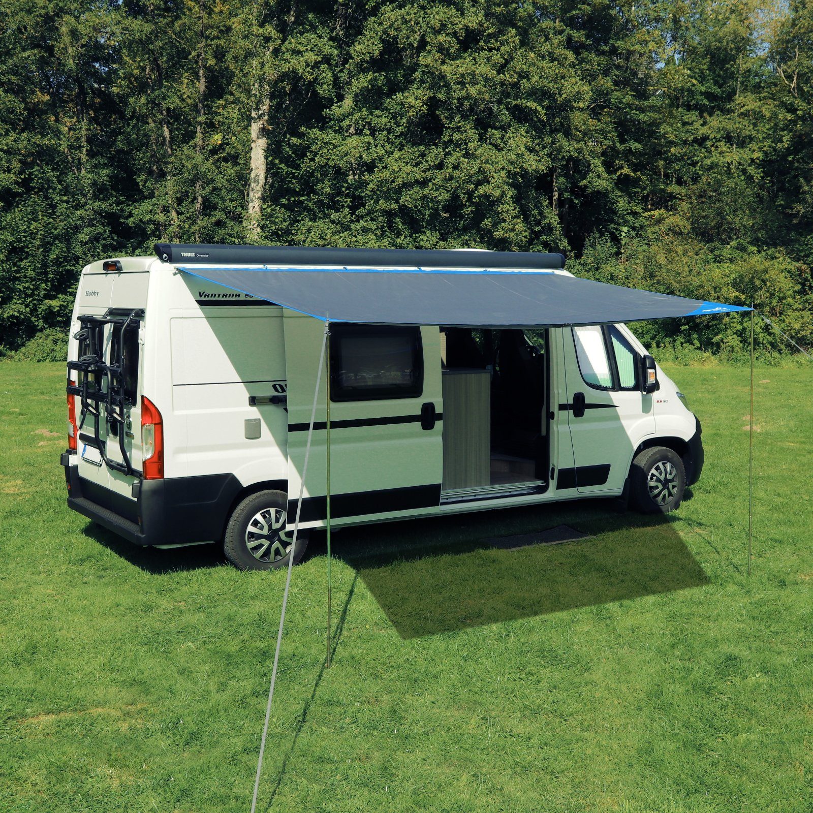 deiwo Sonnensegel Wohnmobil Wohnwagen Sonnensegel, grau, 2,50 x 2,4m, Wassersäule 2000mm