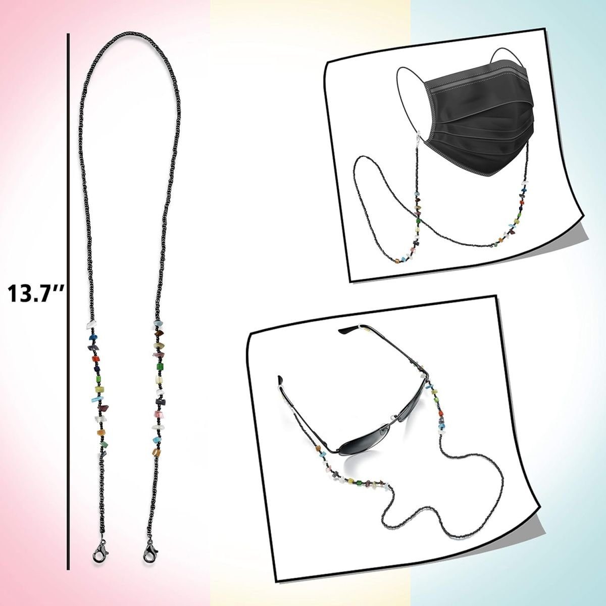 ZmdecQna Brillenband Universal Brillenband mit zuverlässigem Halt,Herren und Damen