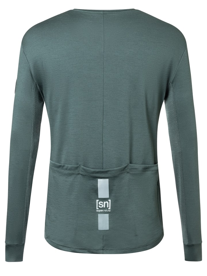 super.natural Merino Fahrradtrikot M GRAVIER LS in graugrün günstig kaufen