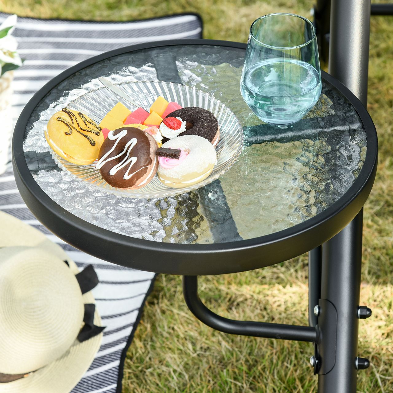 Outsunny Hollywoodschaukel 3-Sitzer Gartenschaukel mit verstellbarem Sonnendach