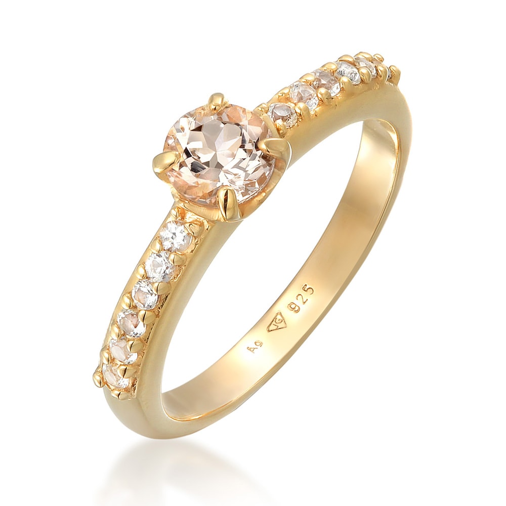 Elli PREMIUM Elli PREMIUM Bague Femmes Bague de fiançailles Elegant avec topaze et morganite e Bague