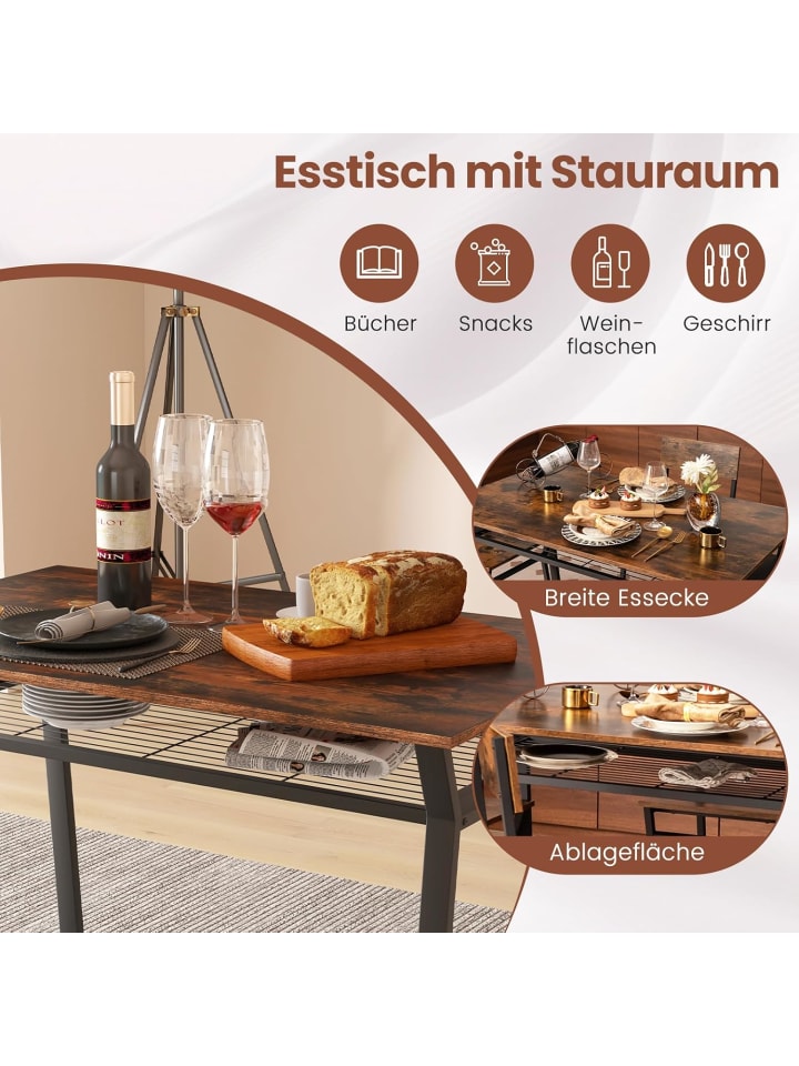 COSTWAY Esstisch Set 5-teilig in Taupe günstig kaufen onesize