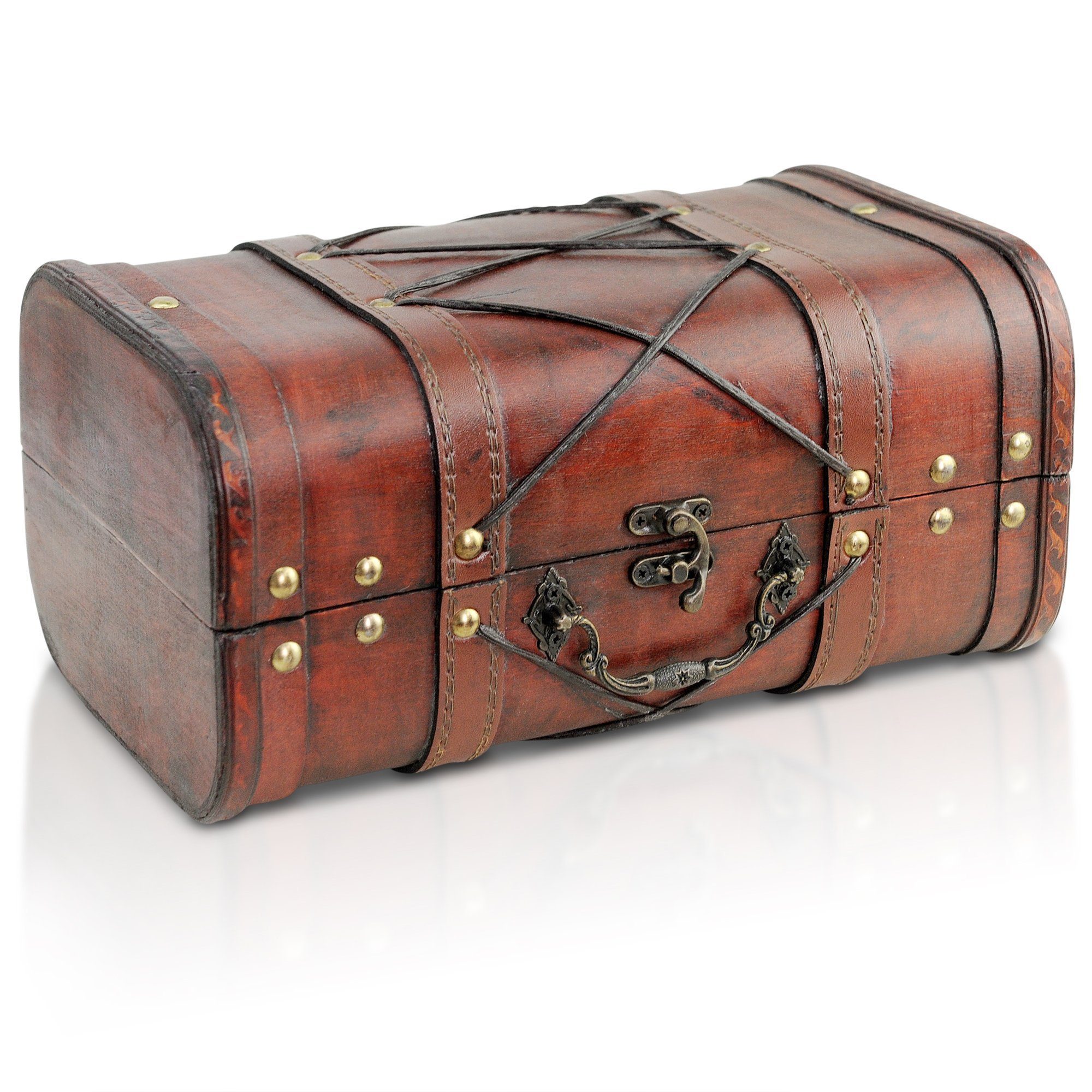 Brynnberg Spielzeugtruhe Piratentruhe Holz-Truhe 28x18x14cm, innen mit Stoff ausgekleidet, Janis S 28x18x14cm Holz