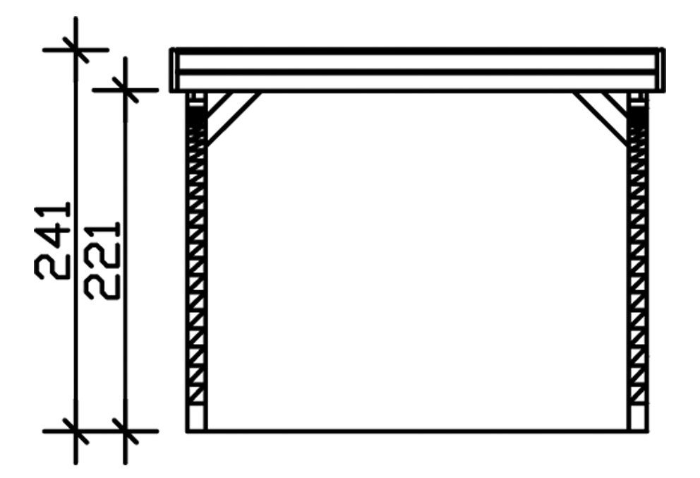 Skanholz Einzelcarport Friesland 6, BxT: 314x555 cm, 210 cm Einfahrtshöhe