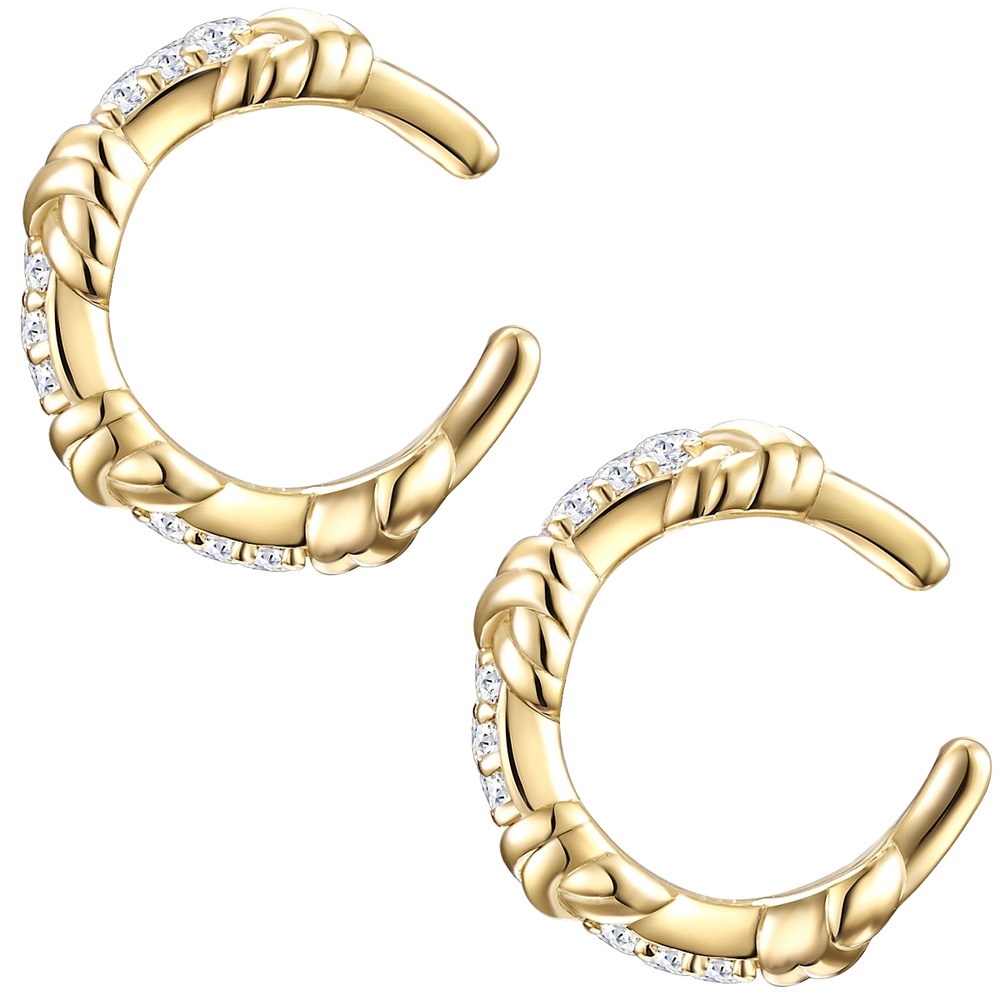 Glanzstücke München Manchette d'oreille en argent Argent sterling Oxyde de zirconium (CZ) en Or jaune Boucles d'oreilles