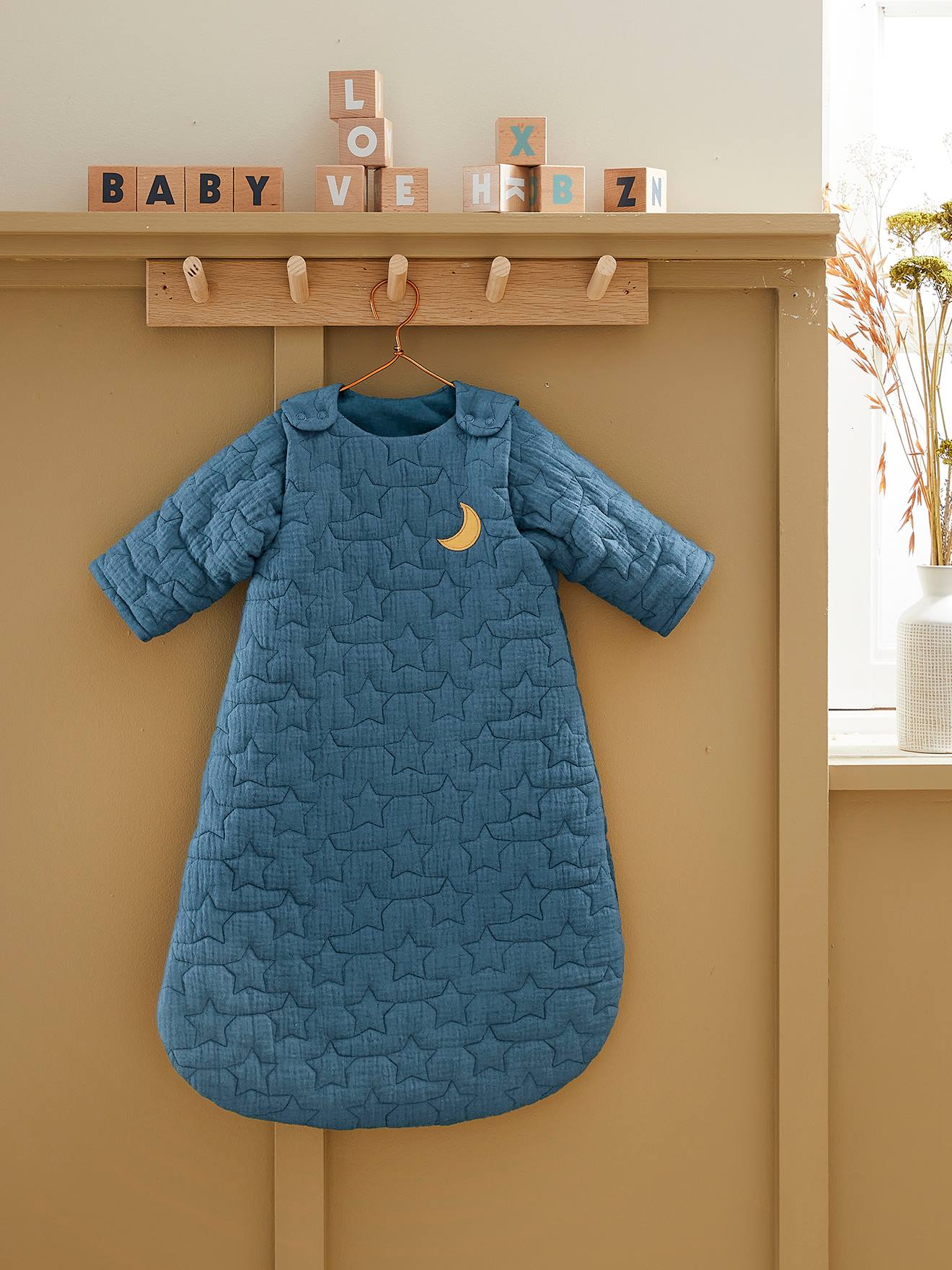 Gigoteuse quiltée manches amovibles NUITS DE RÊVE en coton bio* vert