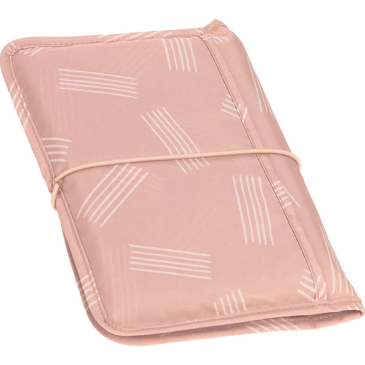 Windeltasche Changing Pouch Soft Stripes rose, inkl. Wickelunterlage