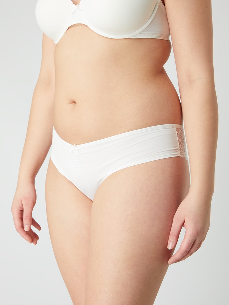 Rioslip aus Mikrofaser und Spitze in offwhite
