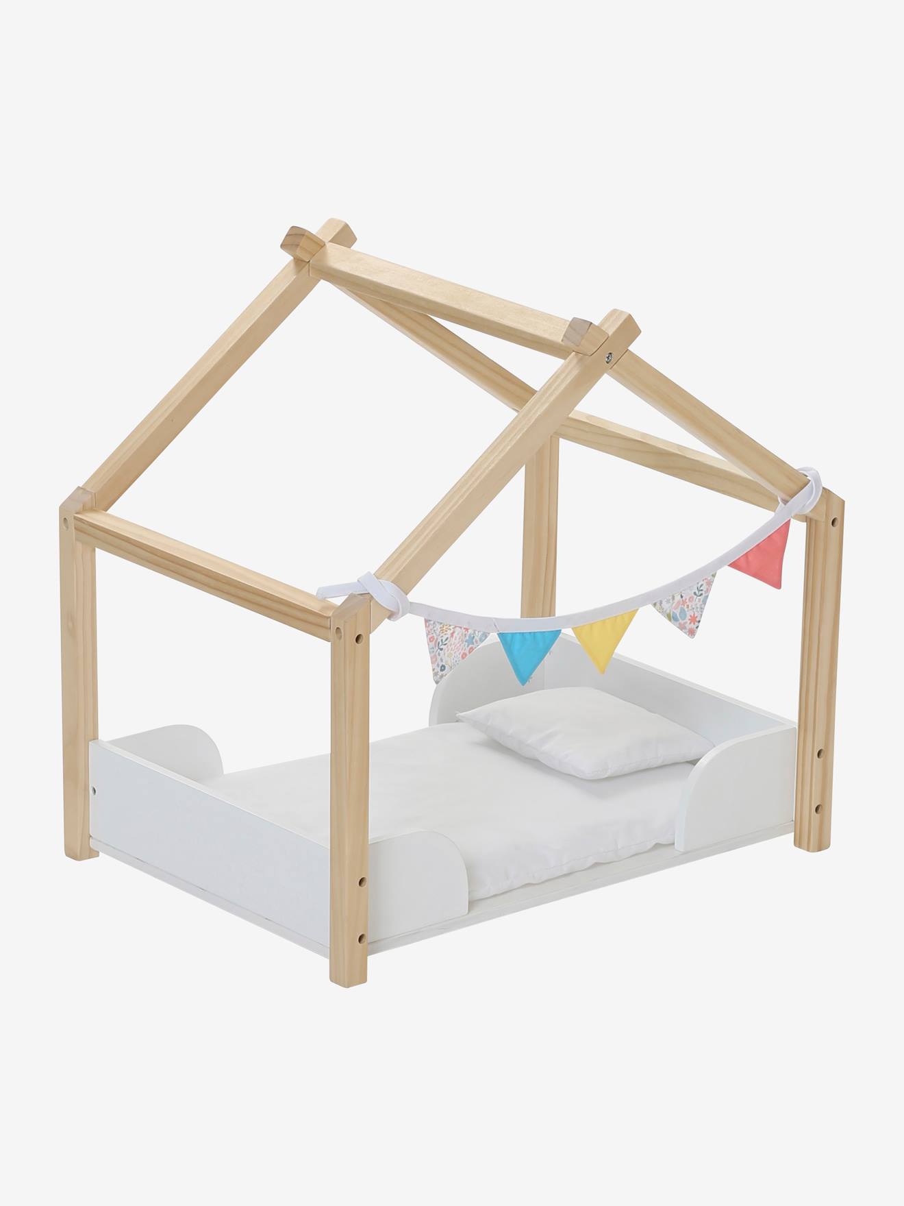 Lit cabane poupon en bois FSC® multicolore