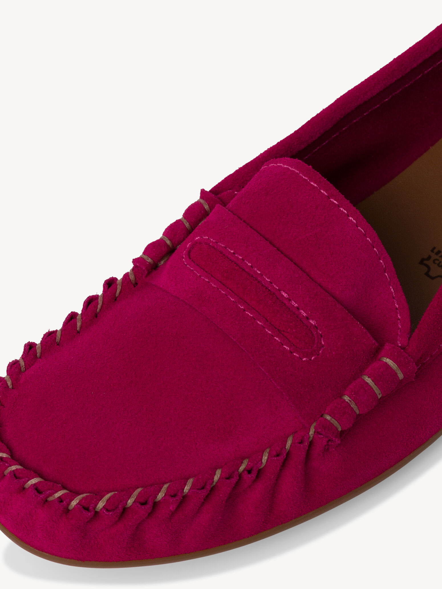 Mocassin en cuir - rose fuchsia