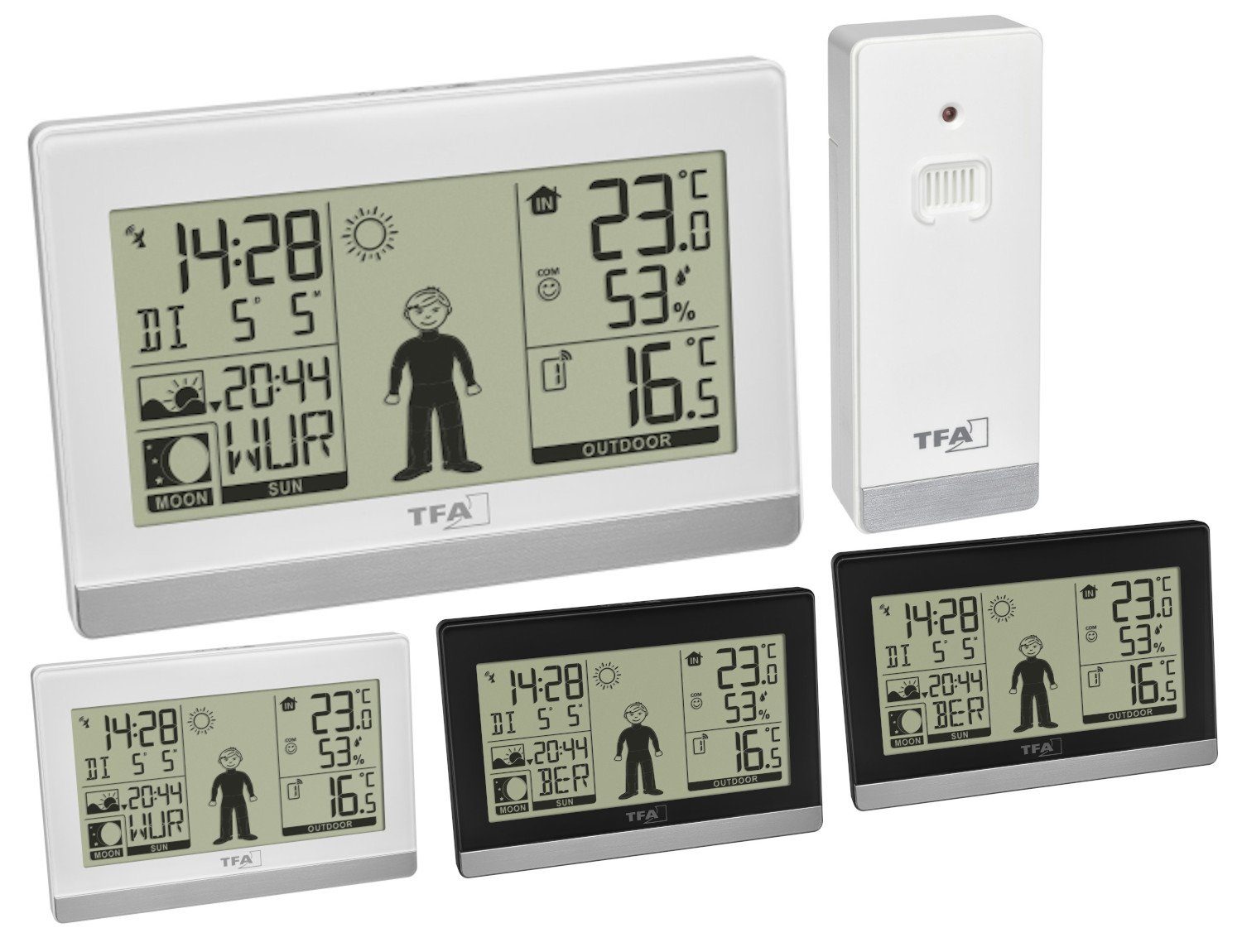 TFA Dostmann Weather Boy Mega TFA 35.1159.99 Funkuhr 2 Display digital Funkwetterstation