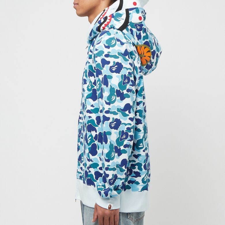 A Bathing Ape Abc Camo Double Shark Full Zip Hoodie blue