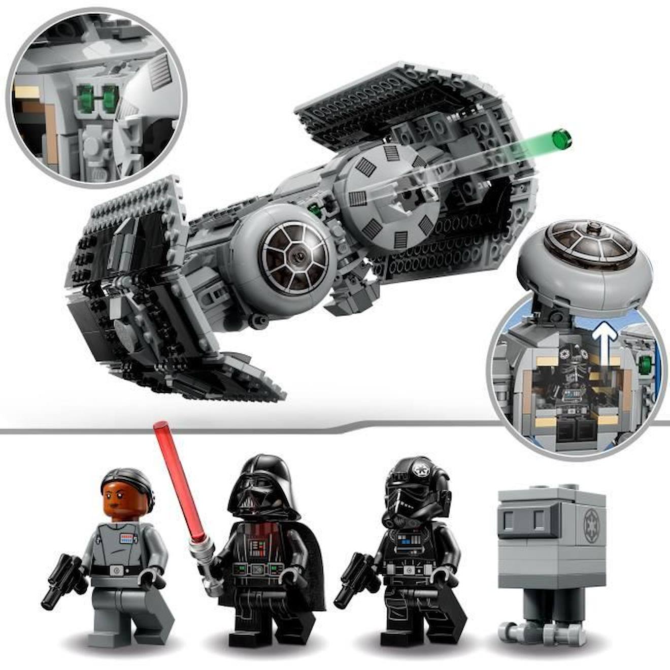 LEGO® Star Wars 75347 Le Bombardier TIE, Maquette Vaisseau avec Figurine de Droïde Gonk blanc
