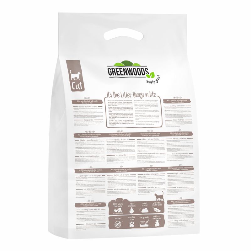 Greenwoods klumpende Katzenstreu aus Naturton