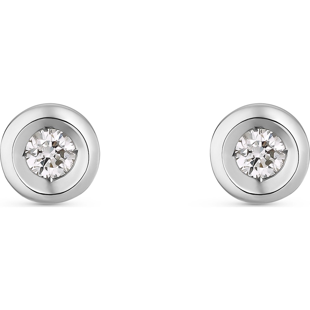 Valeria Boucles d'oreilles à fermoir à poussette 375 Or blanc Boucles d'oreilles
