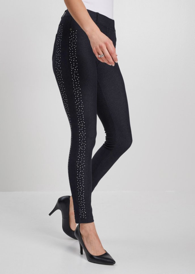 Thermojeggings mit Glitzersteinen