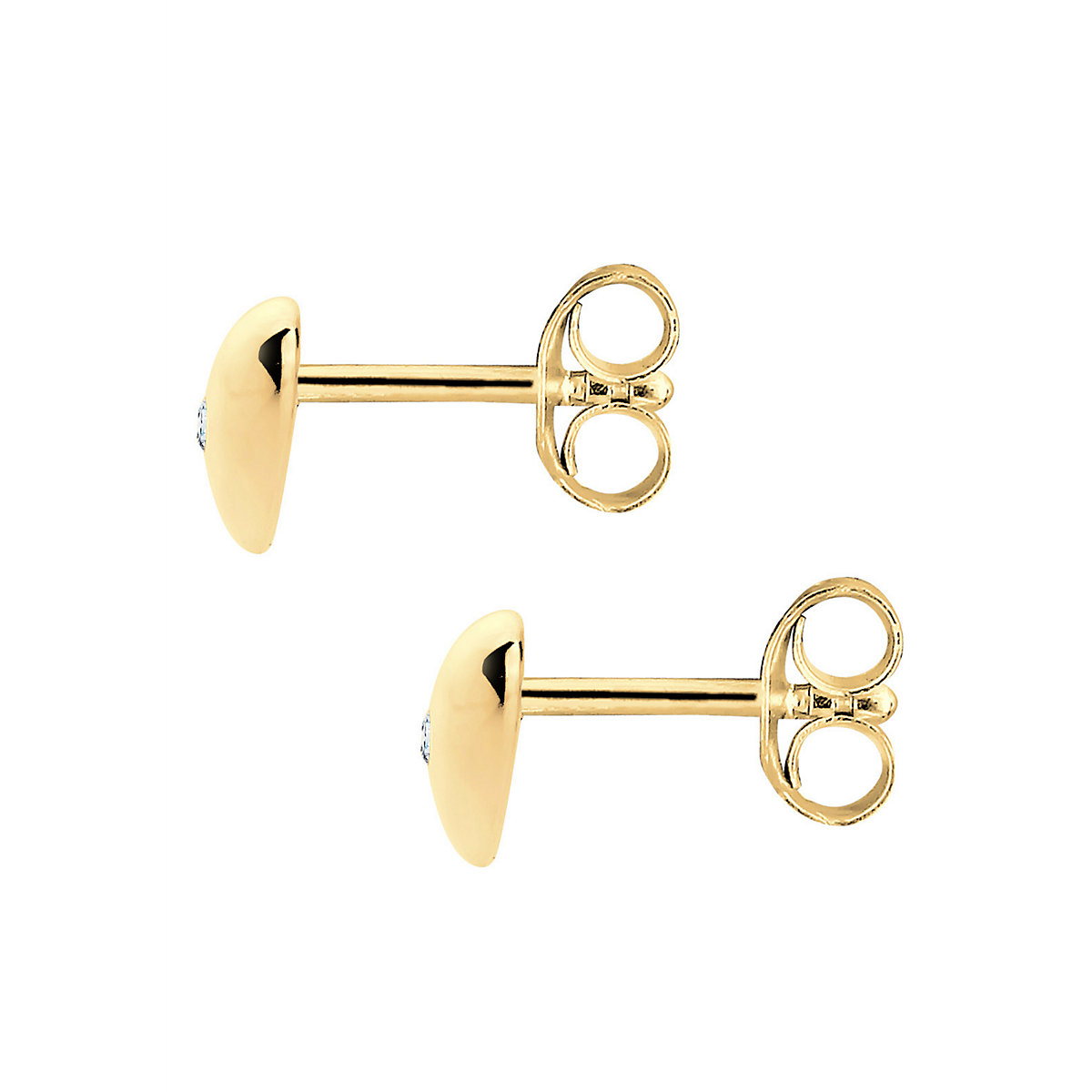 Ohrringe Kinder Herz Diamant (0.04 ct.) 585 Gelbgold Ohrstecker für Mädchen