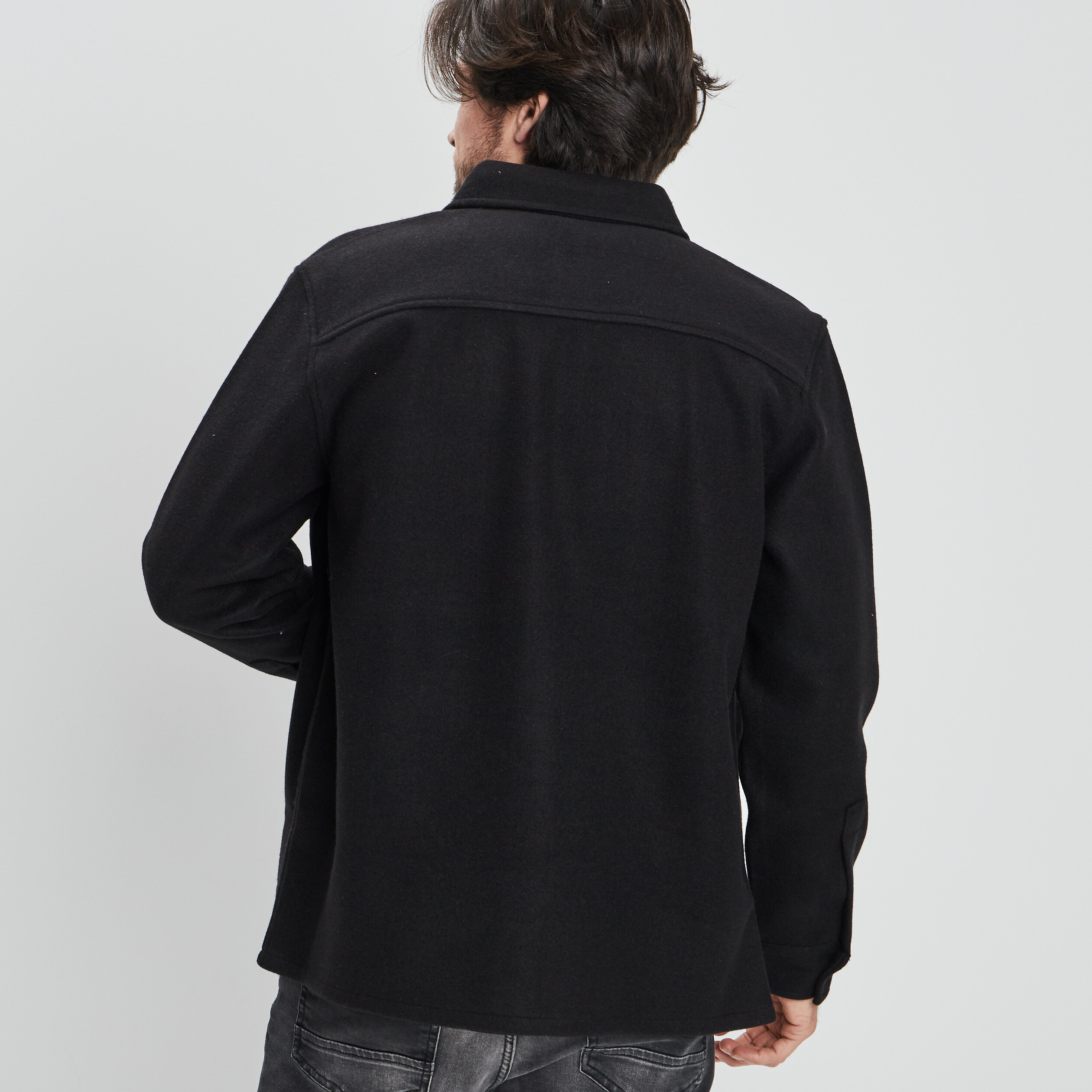 Surchemise manches longues noir homme | La Halle