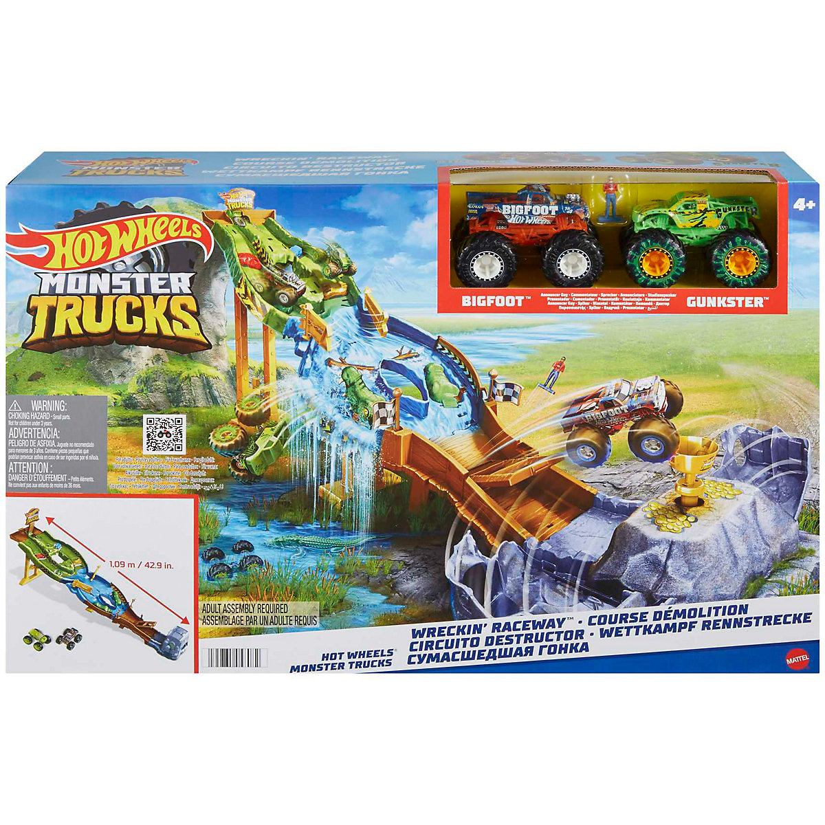 Hot Wheels Monster Trucks Wettkampf Rennstrecke inkl. 2 Spielzeugautos