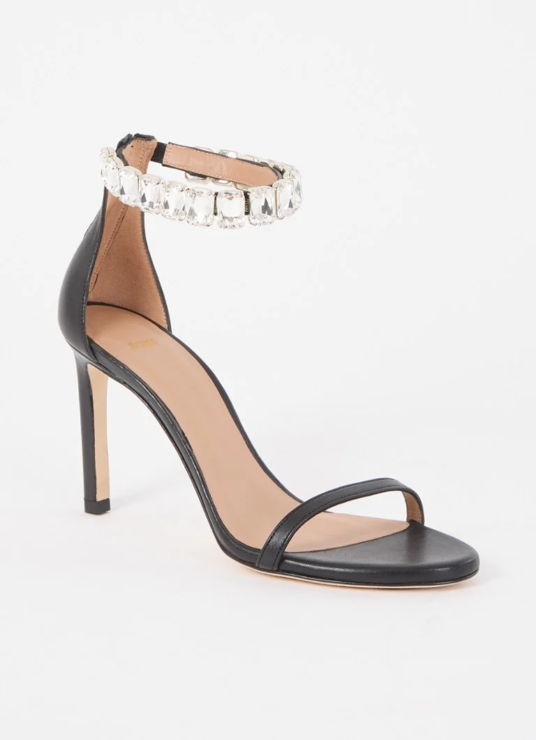 Sandale Janet din piele de la HUGO BOSS, împodobite cu strasuri.