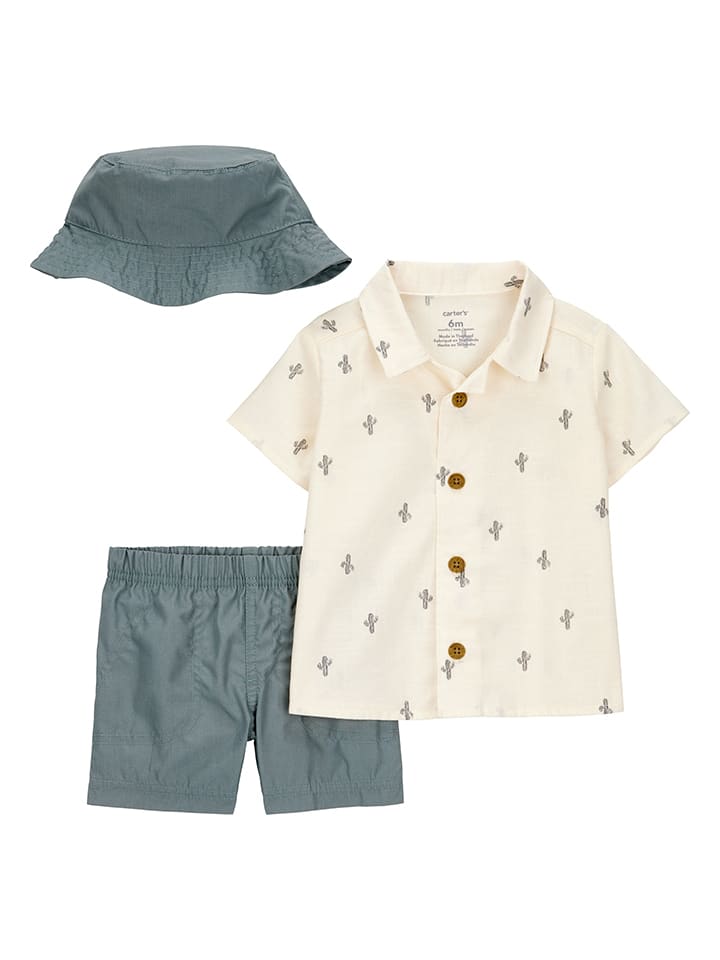 carter's 3tlg. Outfit in Blau/ Beige günstig kaufen